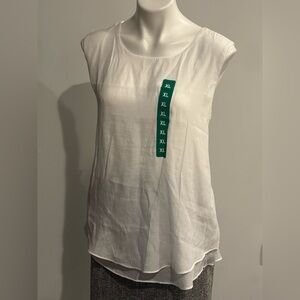 Cristina B. White Sleeveless Blouse NWT